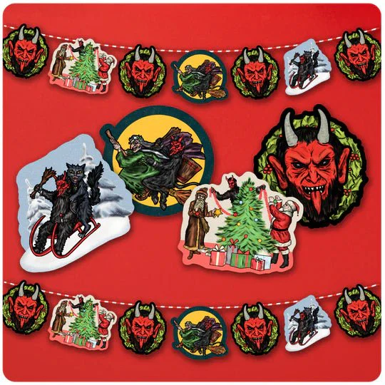 Retro Inspired Krampus & Friends Series 1 Christmas Banner - Image 3
