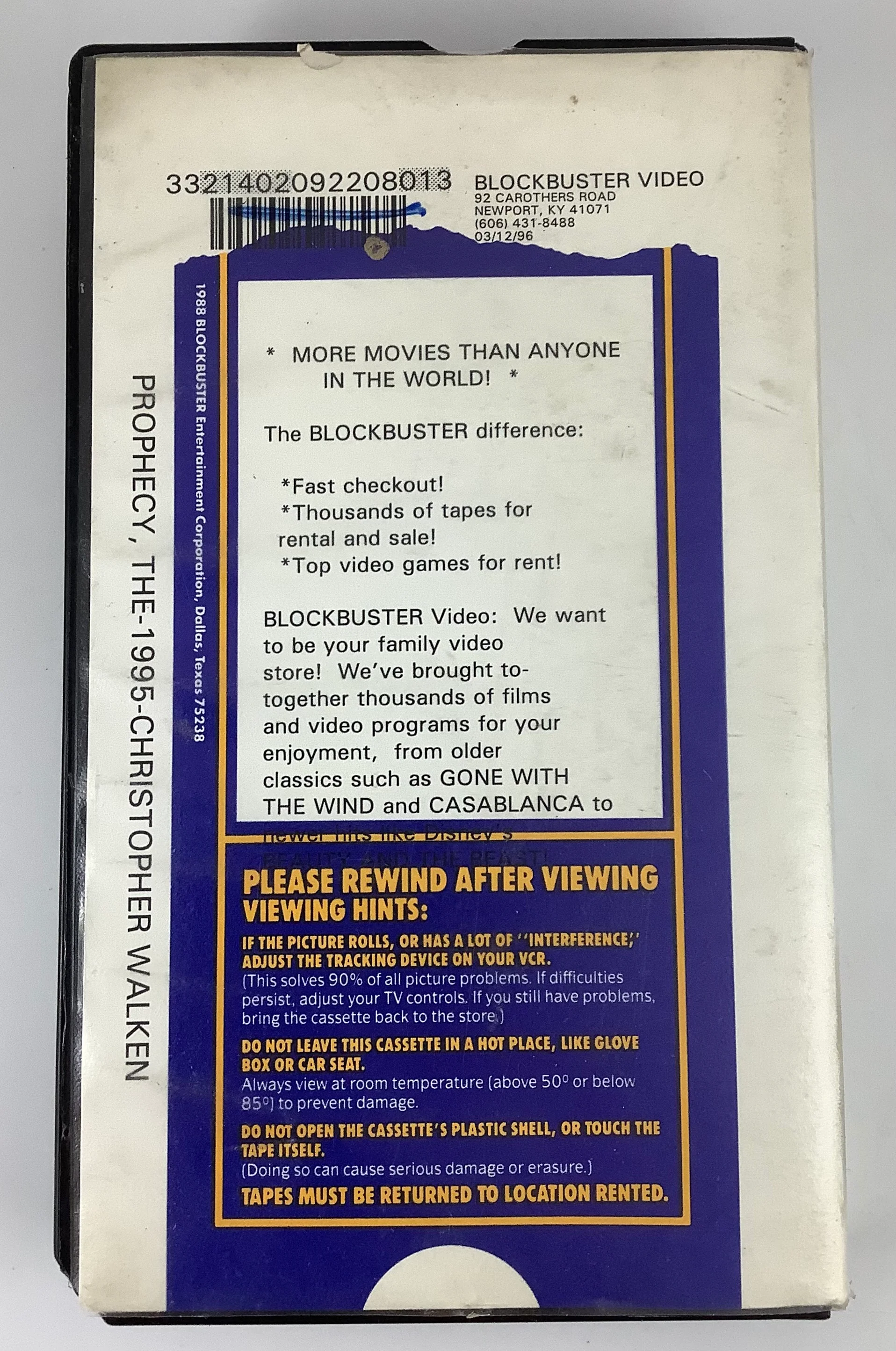 The Prophecy (Blockbuster Video Rental Clamshell) VHS - Image 3